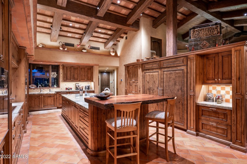 Kitchen and view to upstairs