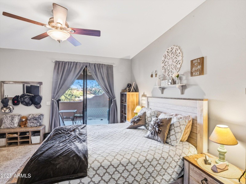 Primary bedroom to patio slider