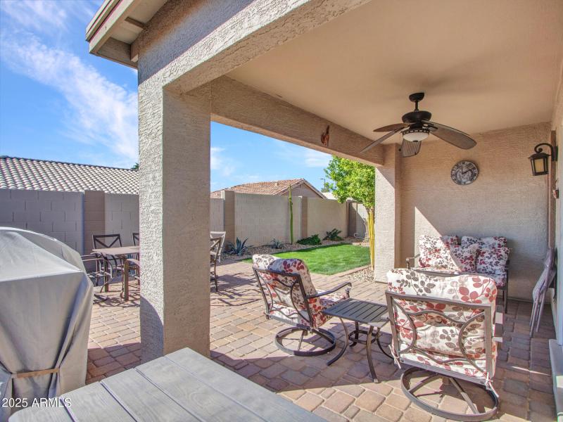 Covered Patio Overlooking Yard