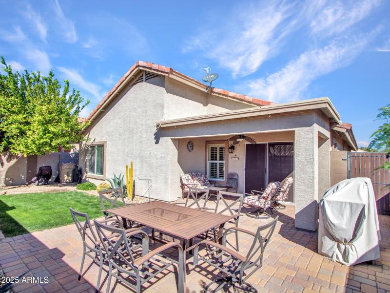 Backyard with Lawn & Pavers