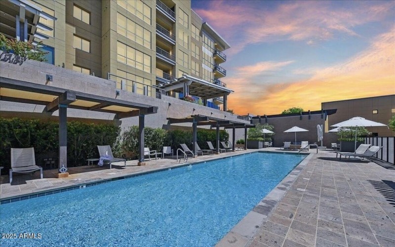 HEATED LAP POOL SUNSET