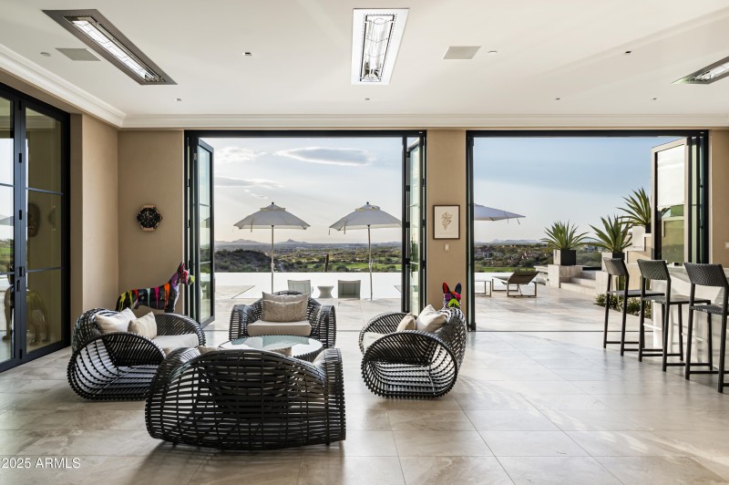 Pool Cabana with Accordion Doors