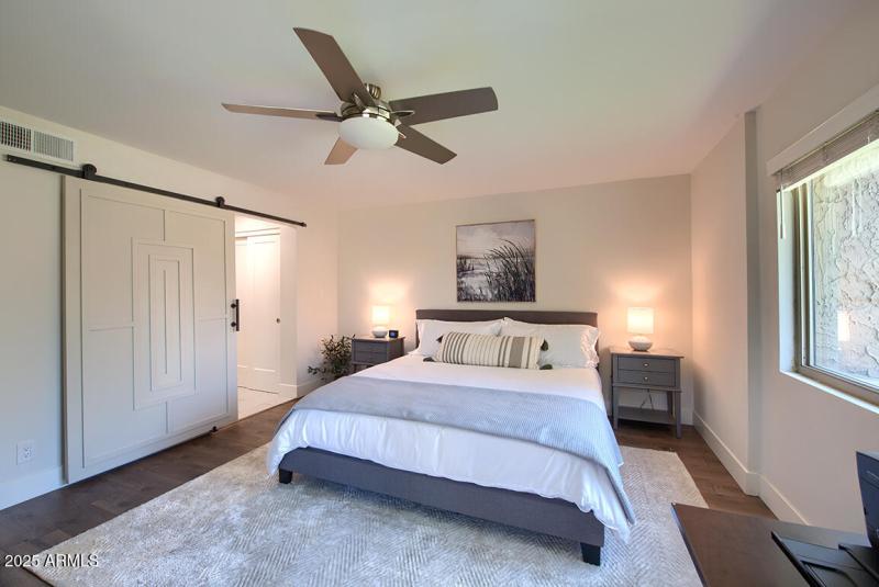 Barn Door to Bathroom