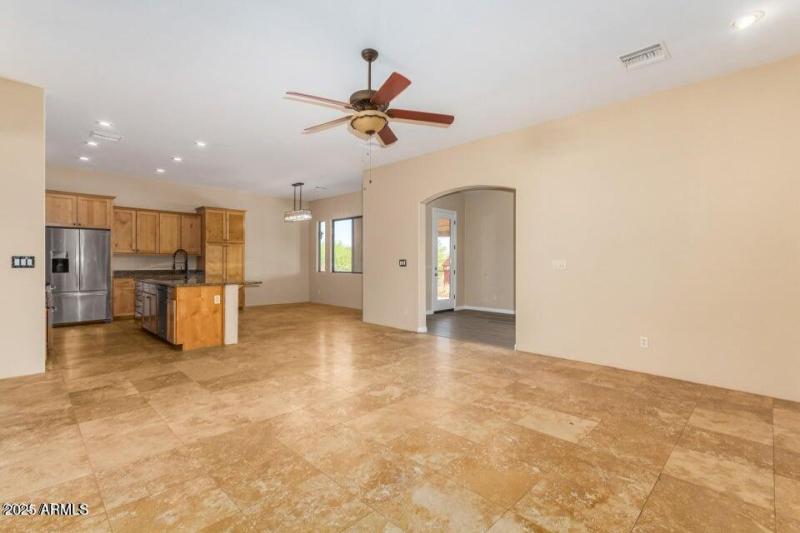 Breakfast nook and living room