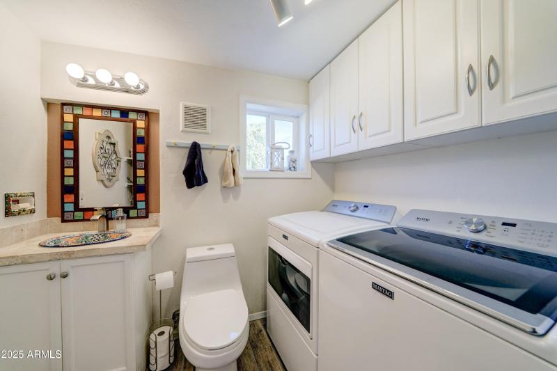 half bath plus laundry off AZ Room