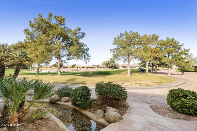 Patio walkway to golf course