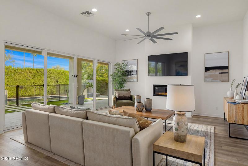 living room virtually staged