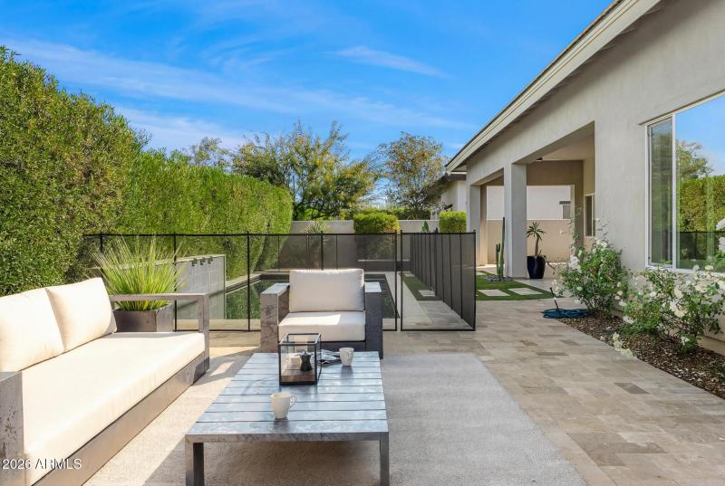 outdoor lounge virtually staged