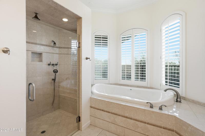 Primary bath shower and jetted tub