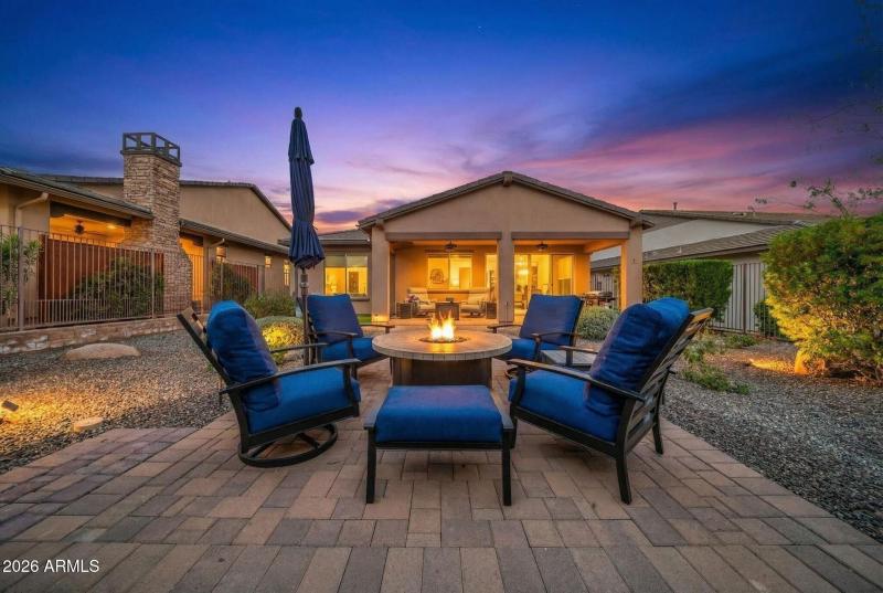 Backyard Firepit at Dusk