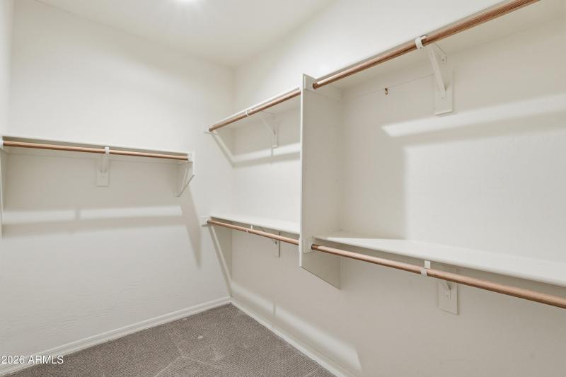 Two master bedroom walk-in closets