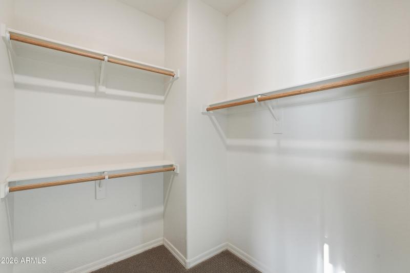Two master bedroom walk-in closets
