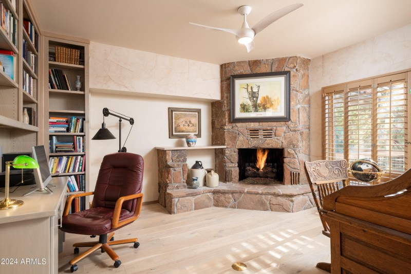 HOME OFFICE WITH FIREPLACE