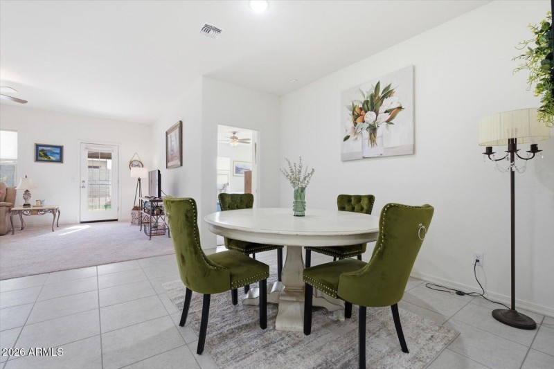 Dining and primary entrance