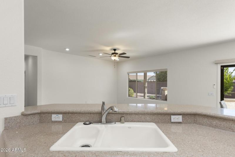 View of Living Area from Kitchen Island