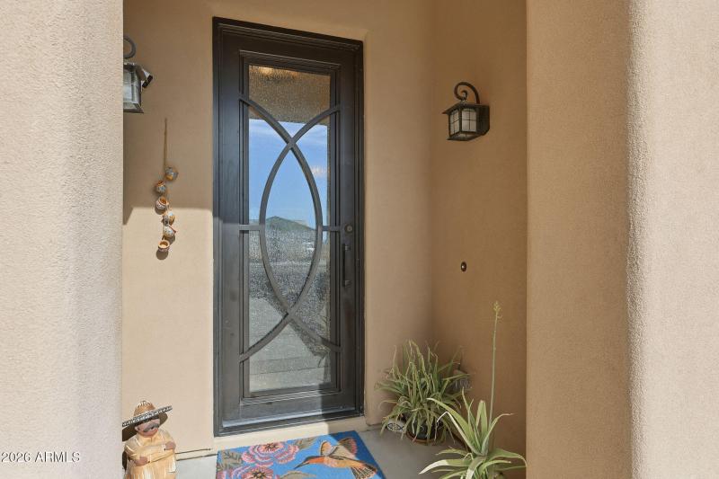 Steel door and glass opens