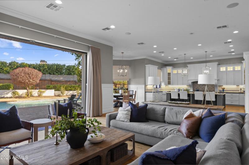 large slider opens to the exterior