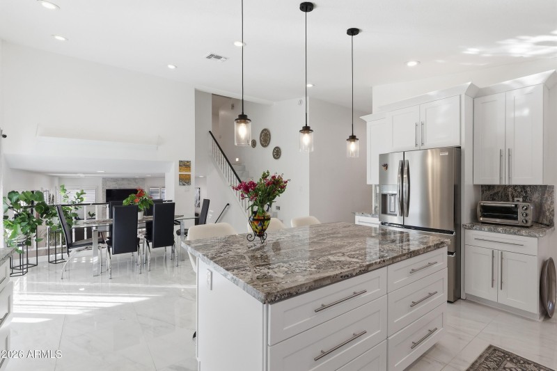 Kitchen facing great room view