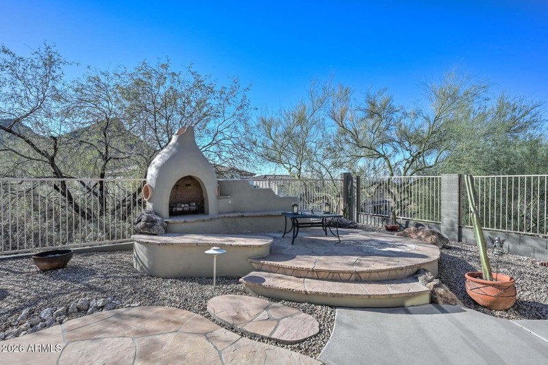 Backyard-Kiva Fireplace