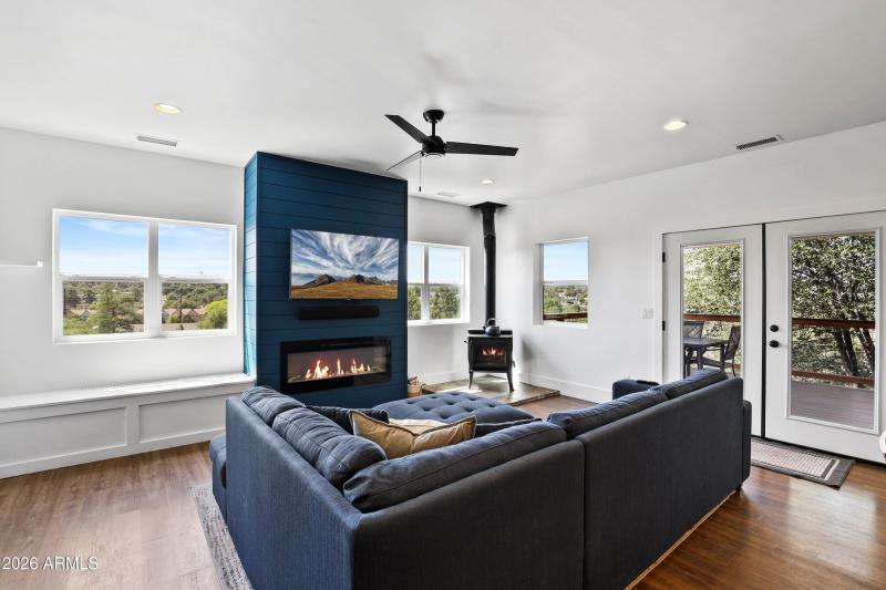 Living room with fireplace