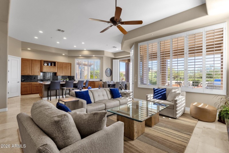 Plantation shutters throughout