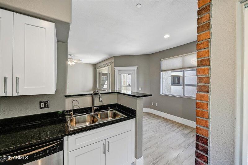 Kitchen View to Living Area