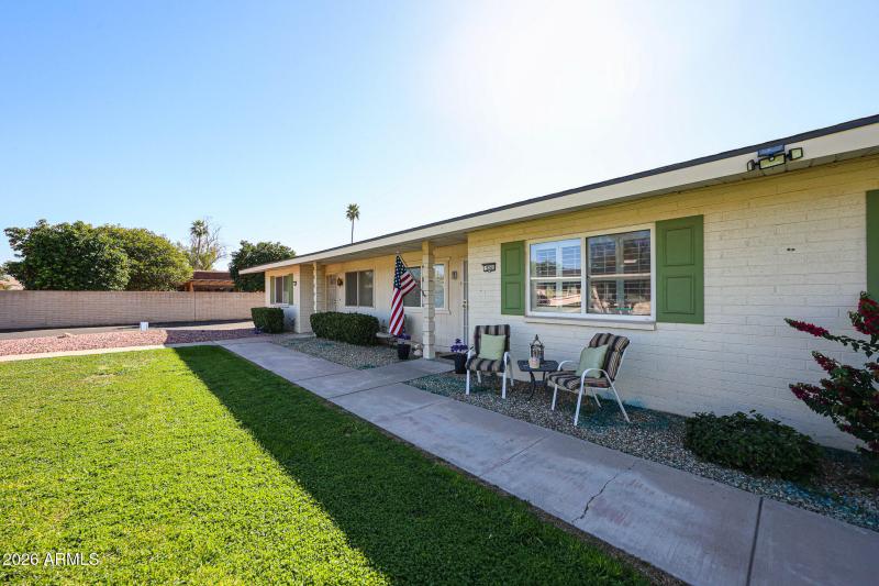 Another view of grassy courtyard