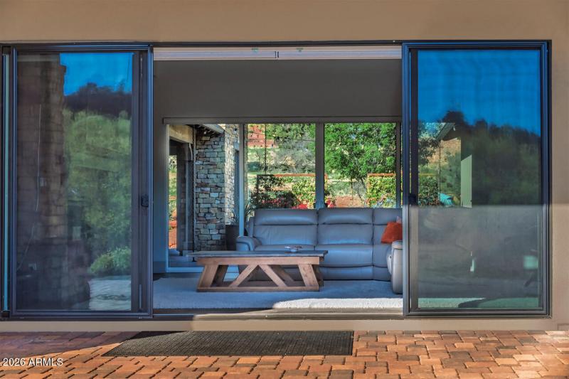 Front courtyard view through living area