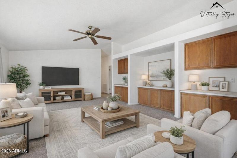 Family Room Virtually Staged