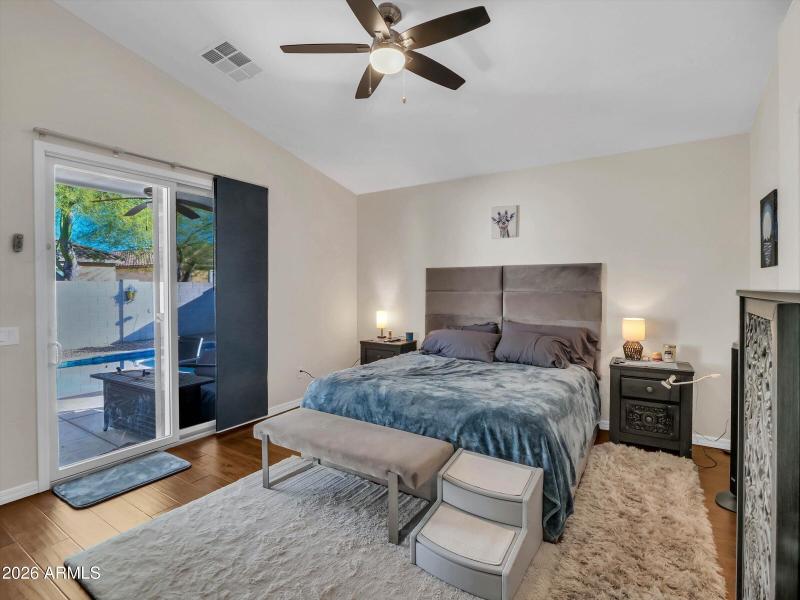 Primary Bedroom with Backyard Access