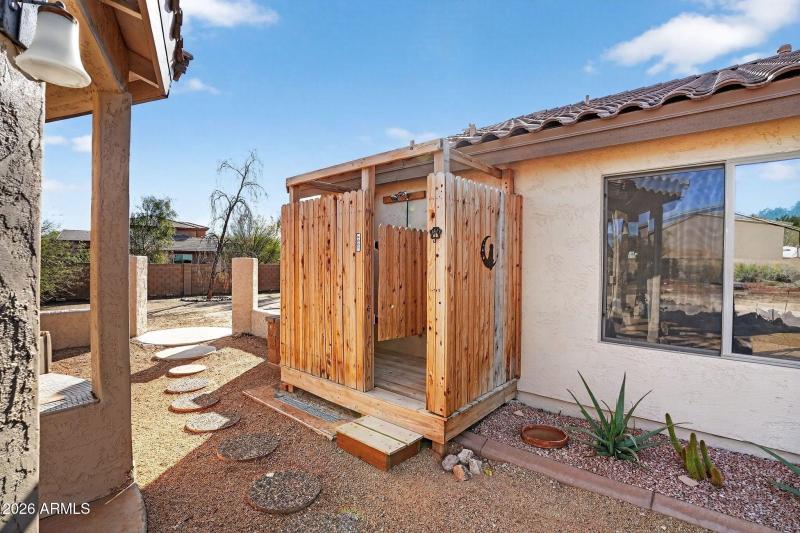 Outdoor Shower Area Near Gazebo