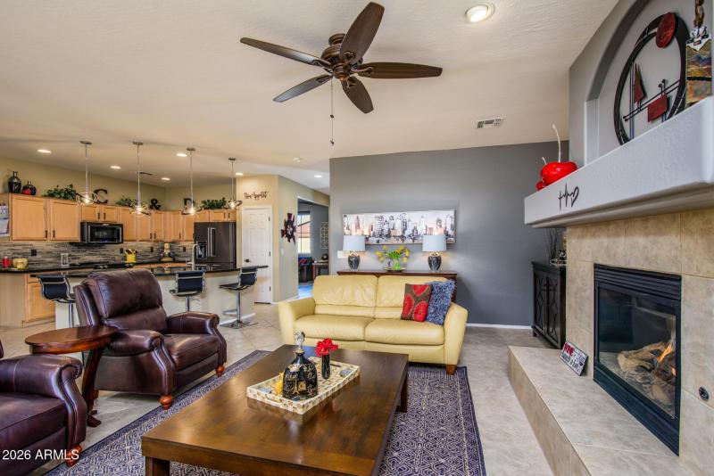 Living room with Fireplace