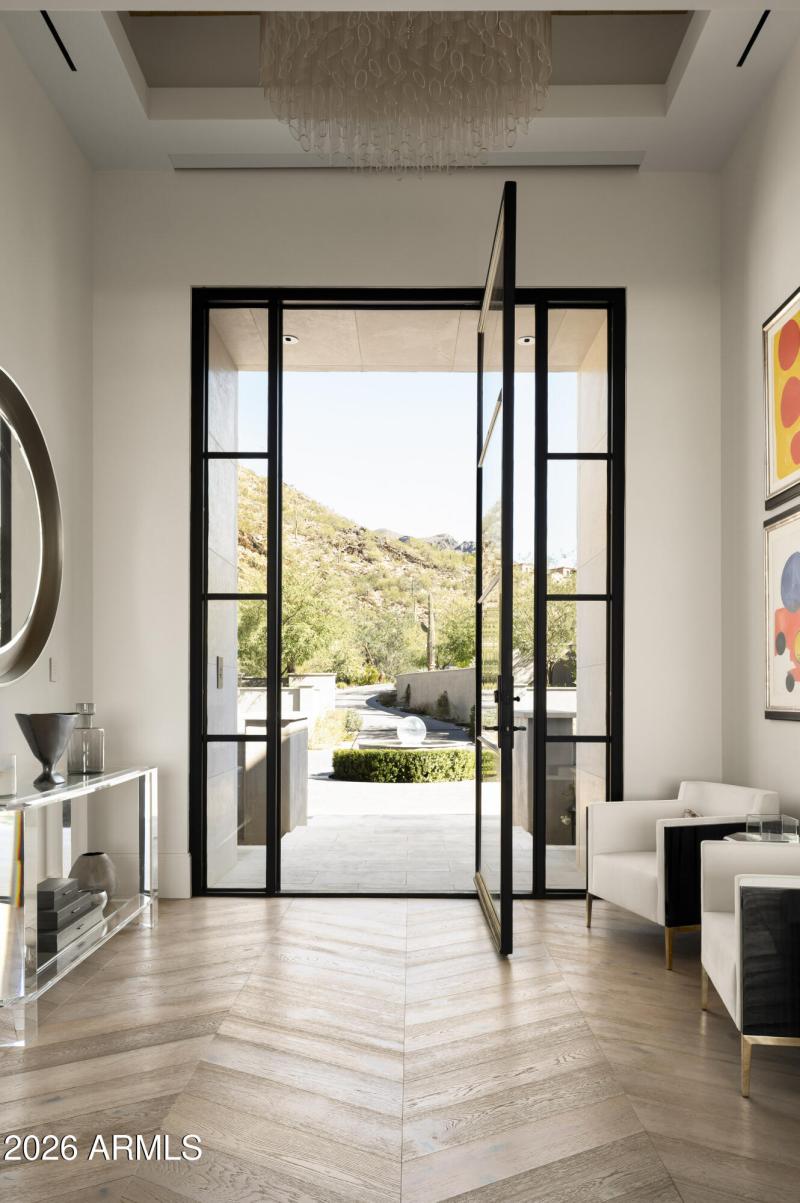 Foyer with Glass Pivot Door