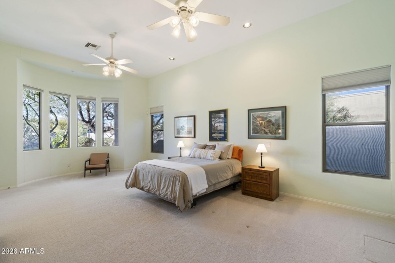 Spacious primary suite with sitting area