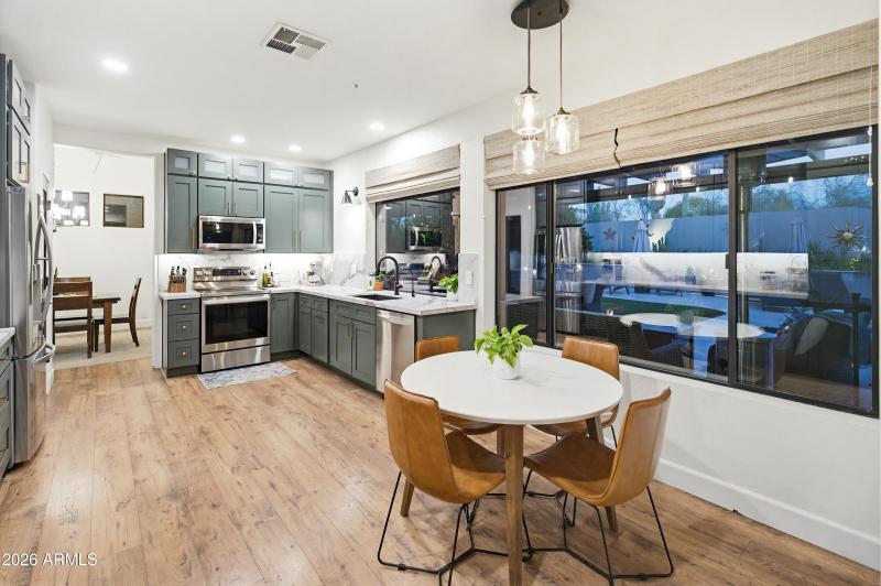 Breakfast Area with Backyard Views