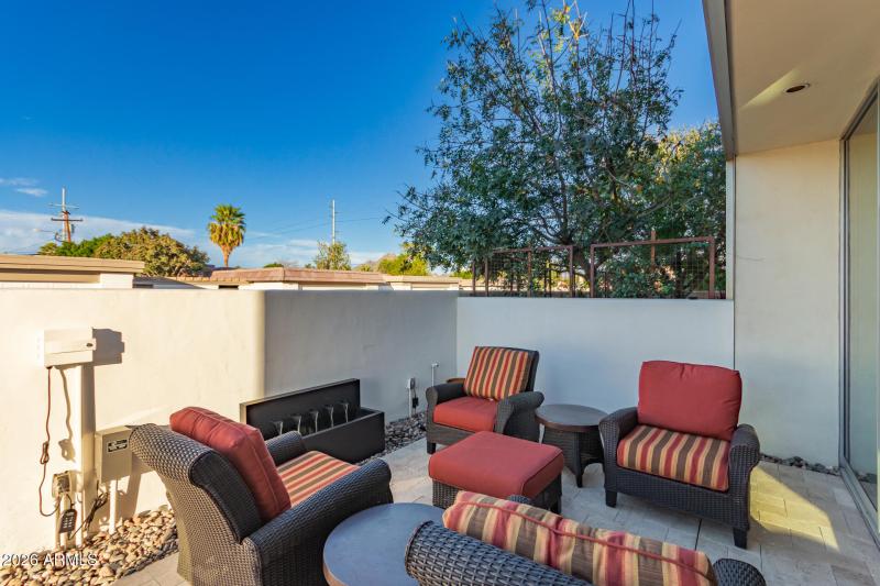 Backyard sitting area