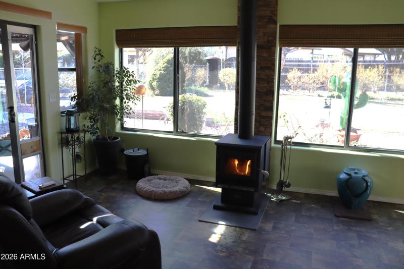 Arizona Room with Wood Stove
