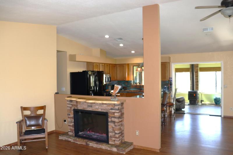 Open Great Room with Fireplace