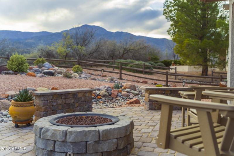 Firepit to Water Feature and Mingus Mt.