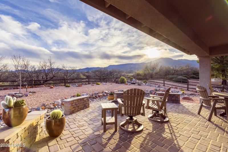 Rear Patio and Mingus at Sunset View