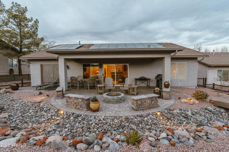 Backyard and Rear of Home - Night Glow