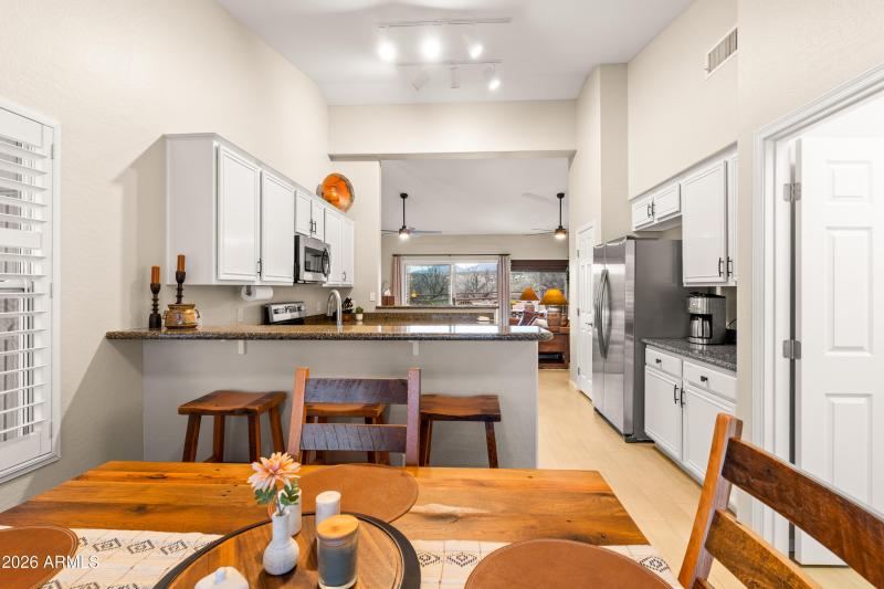 Breakfast Nook to Kitchen and Living Roo