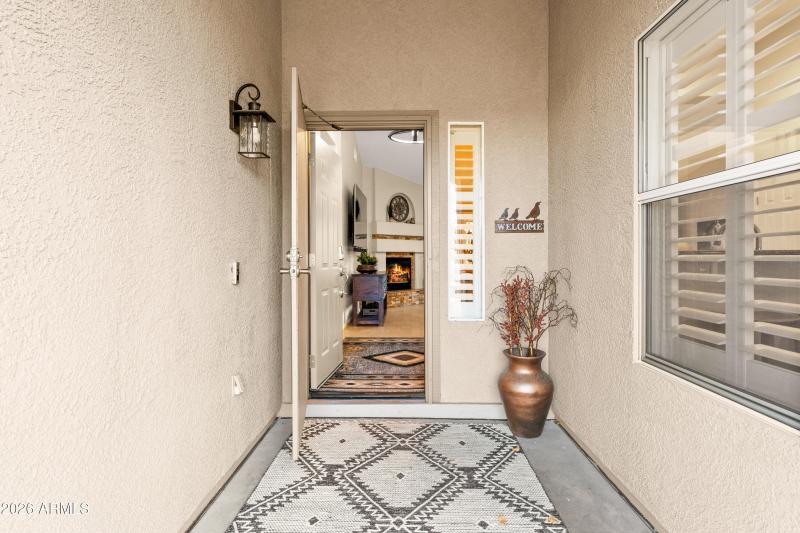 Front Entry to Living Room Fireplace