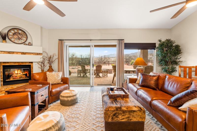 Liv. Room - Fireplace and Back Patio