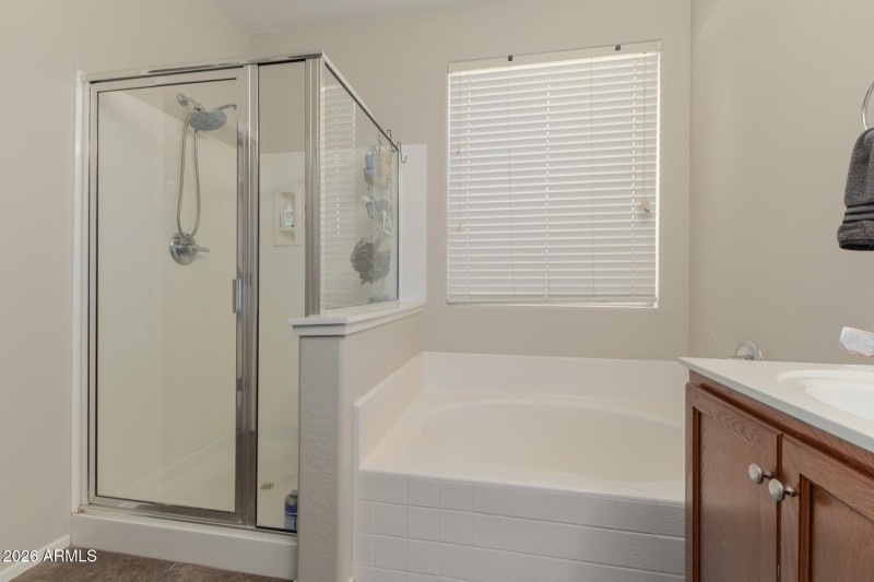 Seperate shower and tub