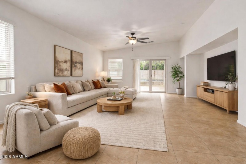 Virtually staged living room