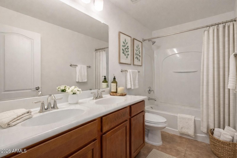 Virtually staged bathroom