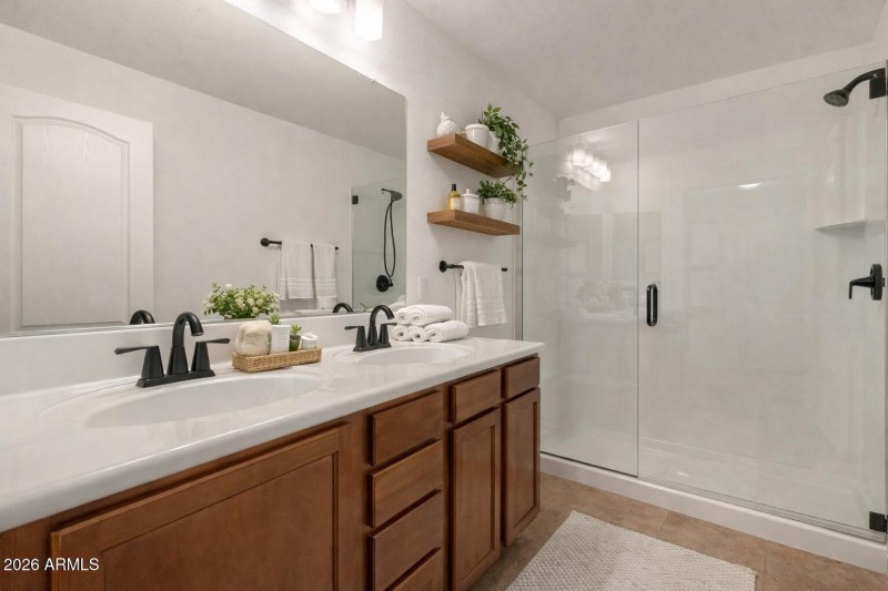 Virtually staged bathroom