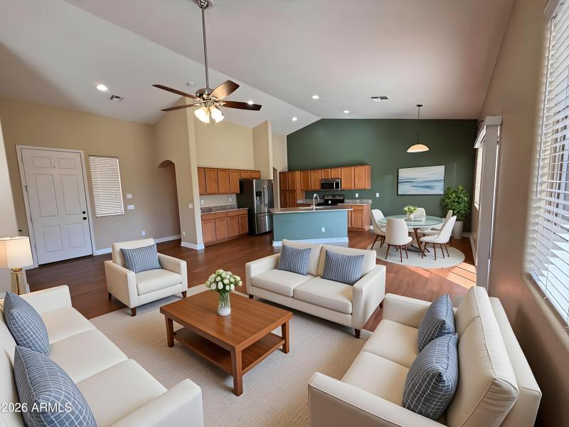 Open Living & Dining Area