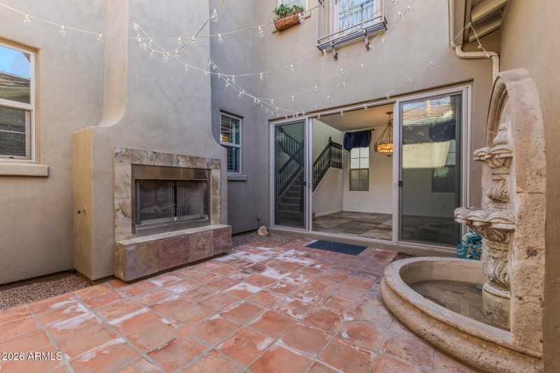 Fireplace in Courtyard